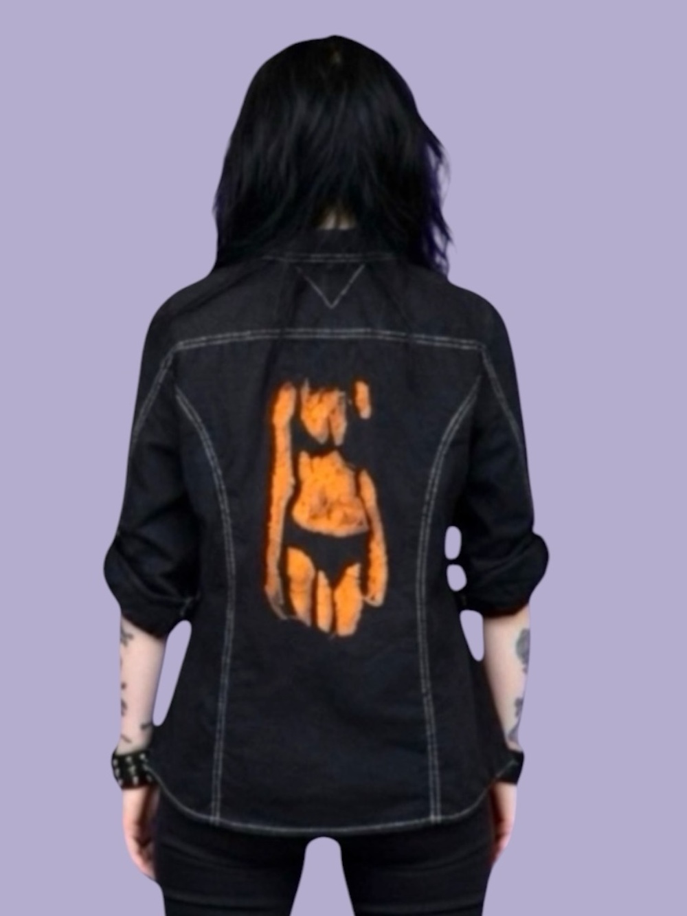 Cursed Kitty “All Flesh Rots” Grunge Black Button-Up Top